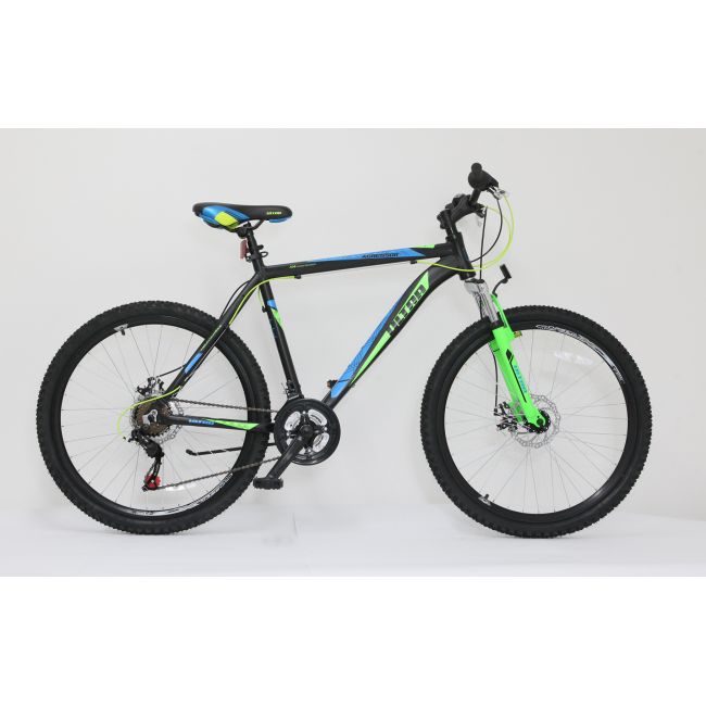 Bicicleta ULTRA Agressor 26" negru/verde neon/albastru 480mm