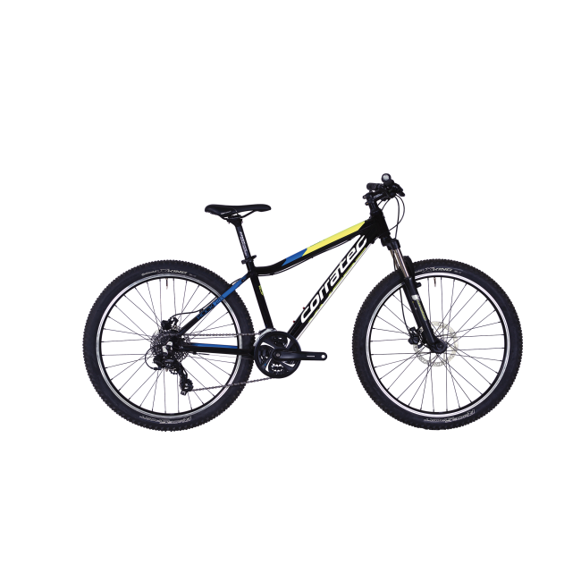 Bicicleta CORRATEC X-Vert Rock 26 negru / galben neon / albastru - 390mm