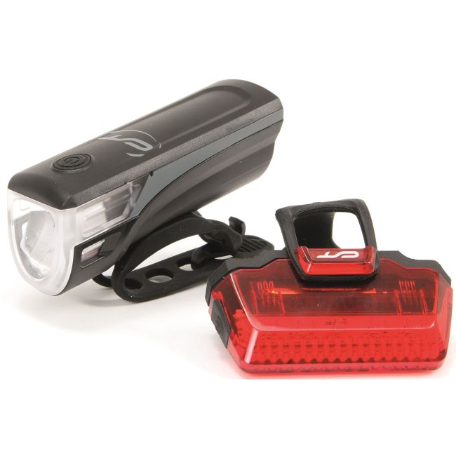 Far + stop CONTEC Speed Led USB - 20lux - negru/gri