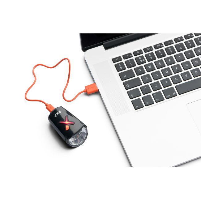 Far AXA Greenline 8 lux USB - Negru