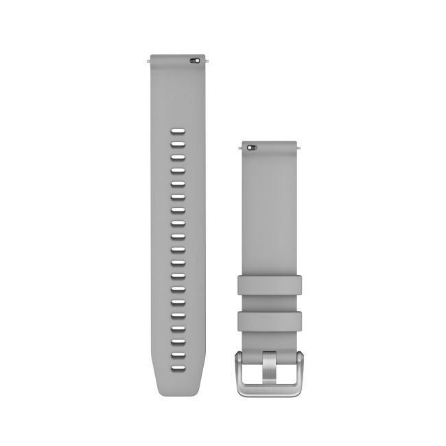 Garmin - curea silicon Quick Release 20 - gri Polished Silver pentru Vivoactive/ Vivomove/ Venu/ Forerunner