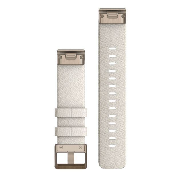 Garmin curea nailon - QuickFit 20 - Nailon Cream Heathered cu componente Cream Gold