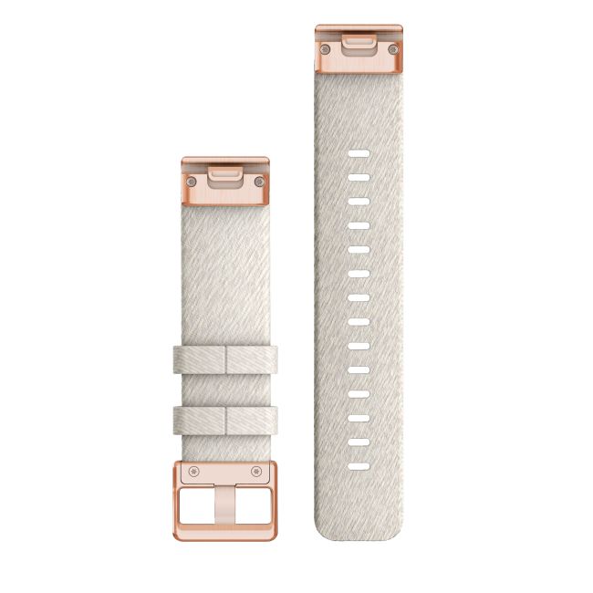 Garmin curea nailon - QuickFit 20 - Nailon Cream Heathered cu componente Rose Gold