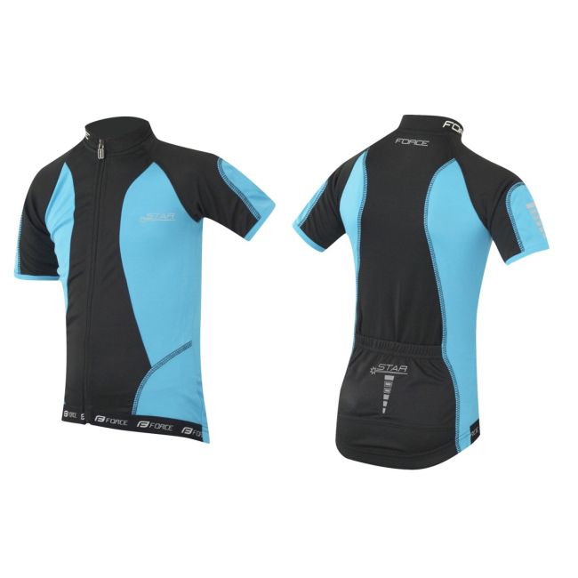 Tricou ciclism Force Kid Star 154-164 cm negru/albastru