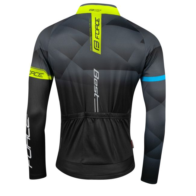 Bluza ciclism Force Best maneci lungi negru/fluo XXL