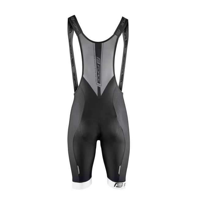 Pantaloni scurti cu bazon si bretele Force B51 Negru-Alb