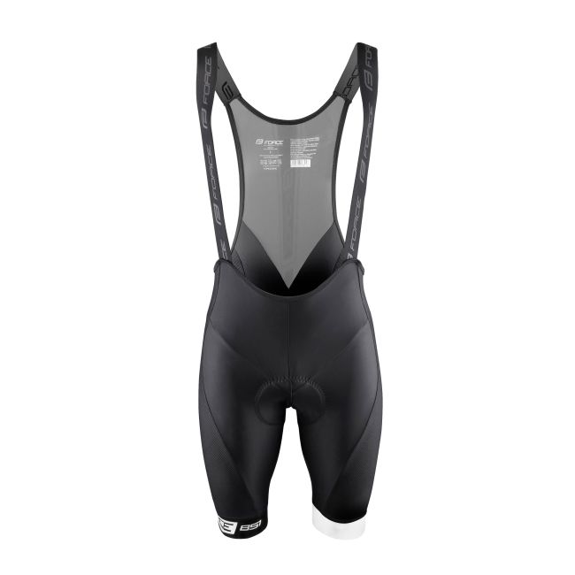 Pantaloni scurti cu bazon si bretele Force B51 Negru-Alb
