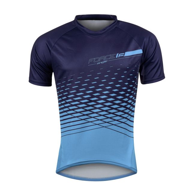 Tricou maneca scurta Force MTB Angle, albastru, XS