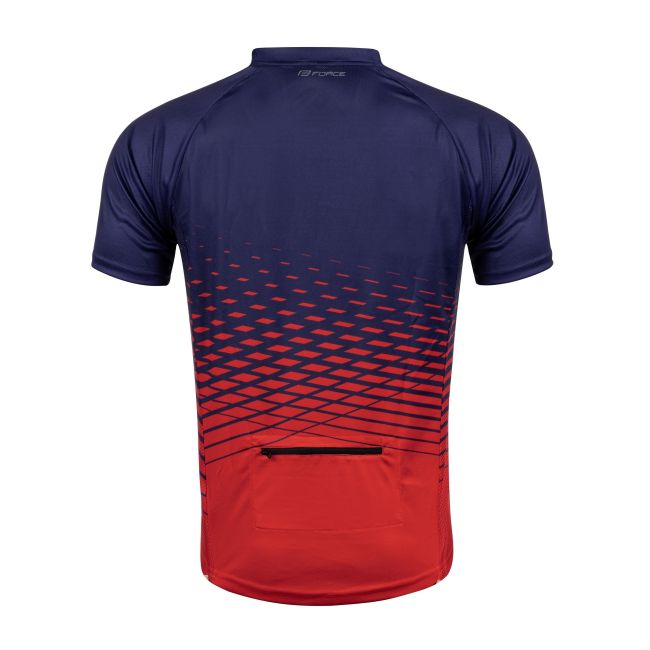 Tricou maneca scurta Force MTB Angle albastru/rosu