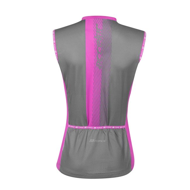 Tricou ciclism fara maneci Force F Acceler, gri/roz