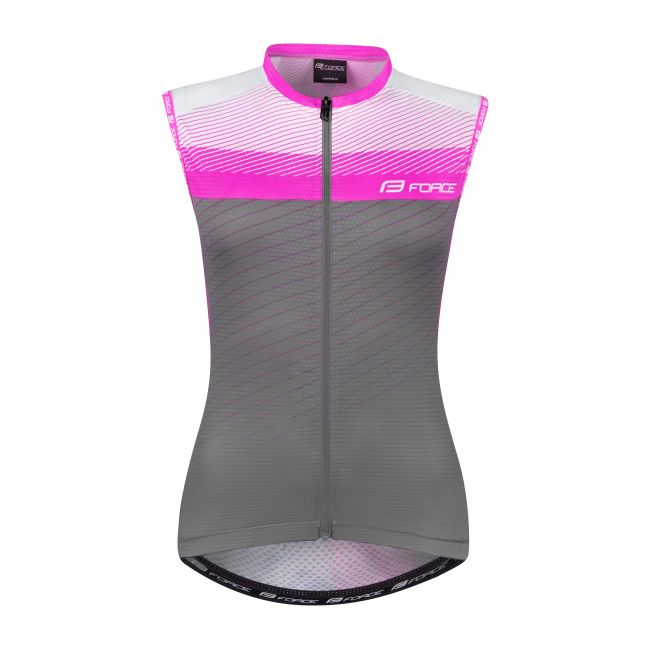 Tricou ciclism fara maneci Force F Acceler, gri/roz
