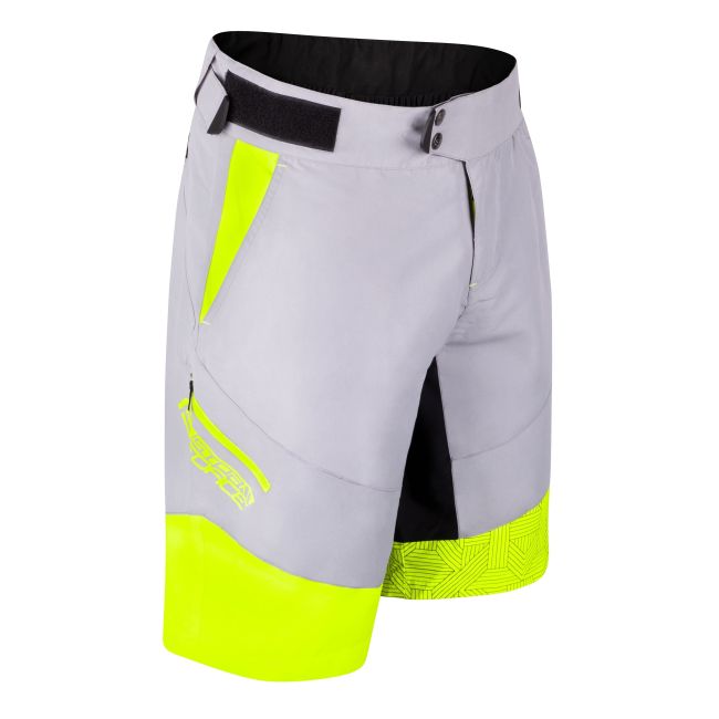 Pantaloni scurti Force Storm pana la talie cu bazon, gri/fluo