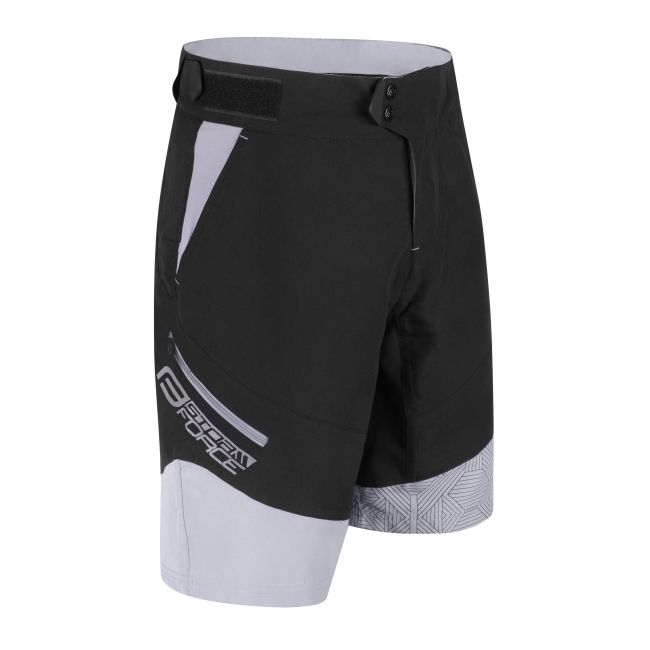 Pantaloni scurti Force Storm pana la talie cu bazon, negru/gri