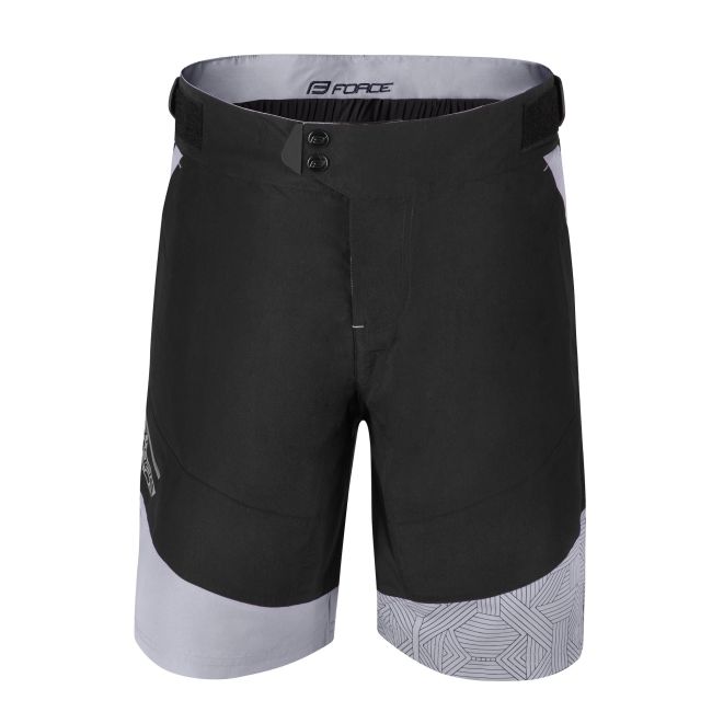 Pantaloni scurti Force Storm pana la talie cu bazon, negru/gri