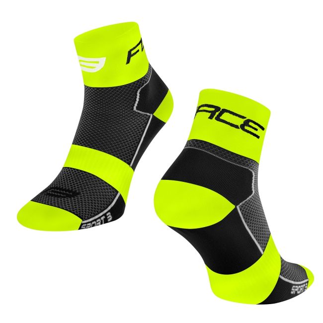 Sosete Force Sport 3, negru/fluo, S-M (36-41)