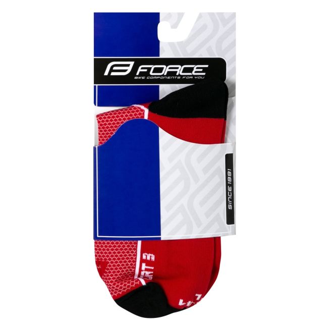 Sosete Force Sport 3, rosu/negru, S-M (36-41)