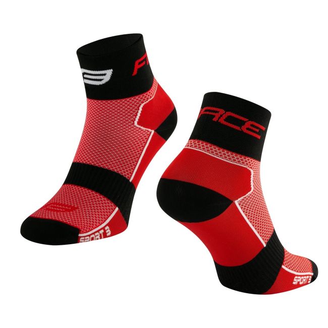 Sosete Force Sport 3, rosu/negru, S-M (36-41)