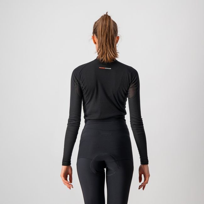 Bluza de corp cu maneca lunga Castelli Flanders 2W Warm, de dama, Negru, M