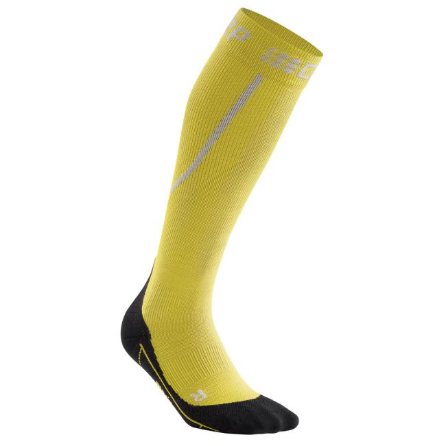 CEP - Sosete de compresie pentru barbati alergare iarna Winter Run Socks - galben negru