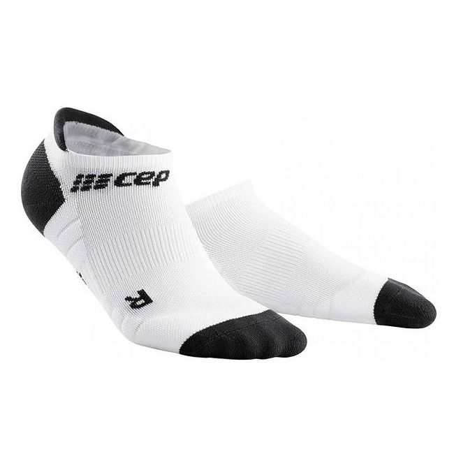 CEP - Sosete de compresie pentru barbati model sub glezna 6cm No Show 3.0 - alb negru gri