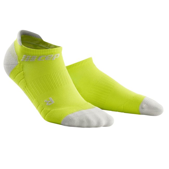 CEP - Sosete de compresie pentru barbati model sub glezna 6cm No Show 3.0 - verde deshis lime gri