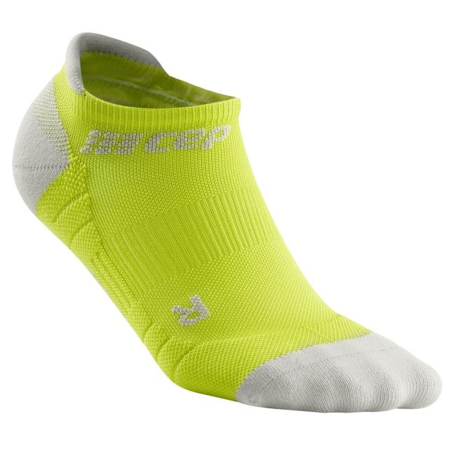 CEP - Sosete de compresie pentru barbati model sub glezna 6cm No Show 3.0 - verde deshis lime gri
