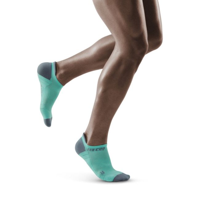 CEP - Sosete de compresie pentru barbati model sub glezna 6cm No Show 3.0 - verde menta gri