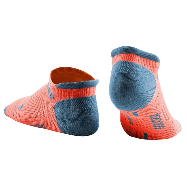 CEP - Sosete de compresie pentru femei model sub glezna 6cm No Show 3.0 - portocaliu coral gri