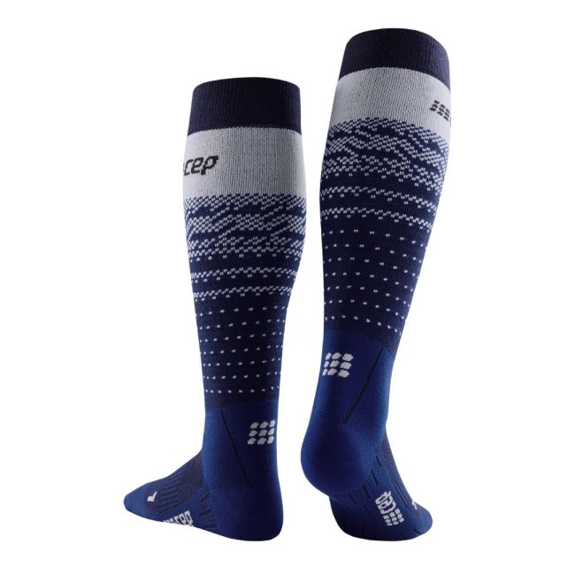 CEP - Sosete ski thermo lungi pentru barbati Ski Thermo Merino Socks - albastru inchis gri