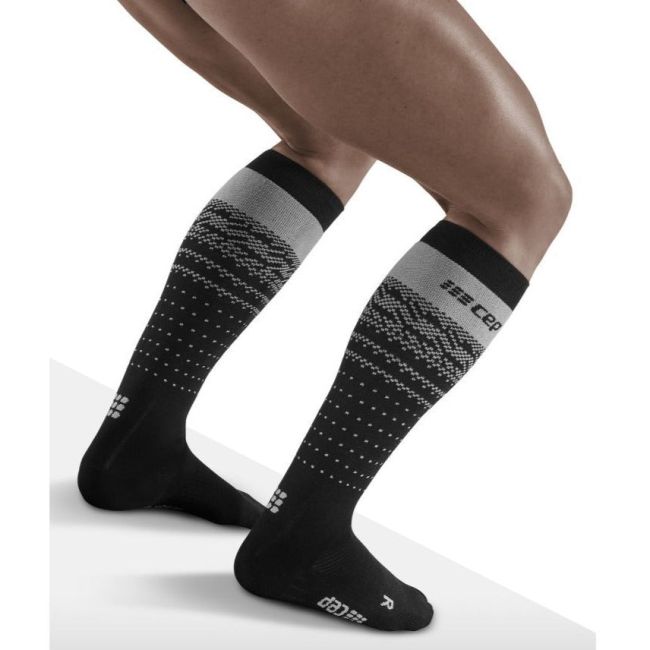 CEP - Sosete ski thermo lungi pentru barbati Ski Thermo Merino Socks - negru gri