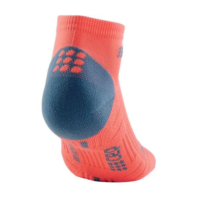 CEP - sosete de compresie peste glezna 8cm pentru femei Low Cut 3.0 - portocaliu coral gri inchis
