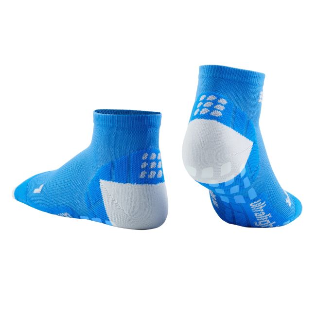 CEP - sosete de compresie peste glezna 8cm pentru femei Low Cut Pro Ultralight - albastru electric gri deschis