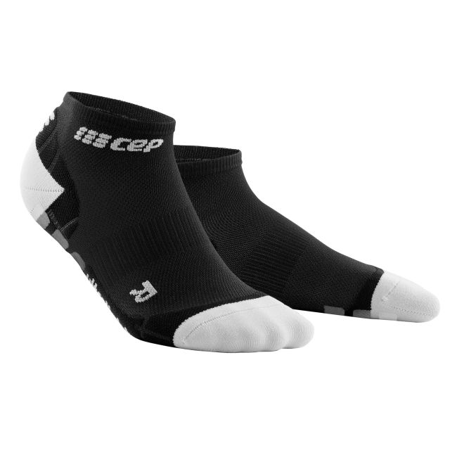 CEP - sosete de compresie peste glezna 8cm pentru femei Low Cut Pro Ultralight - negru gri deschis