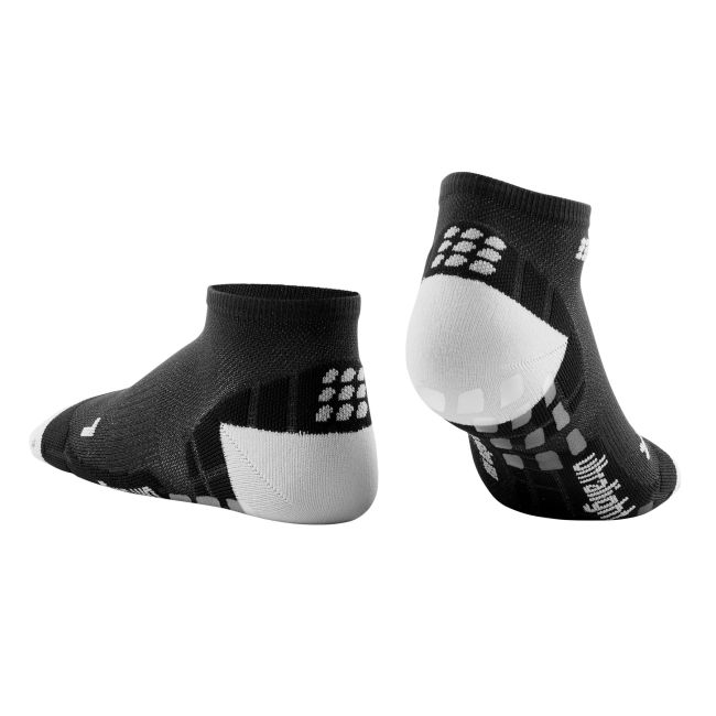 CEP - sosete de compresie peste glezna 8cm pentru femei Low Cut Pro Ultralight - negru gri deschis