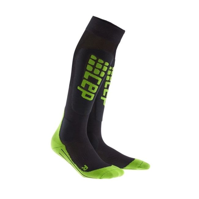 CEP - sosete de compresie ski pentru barbati Ski Ultralight Socks - negru verde