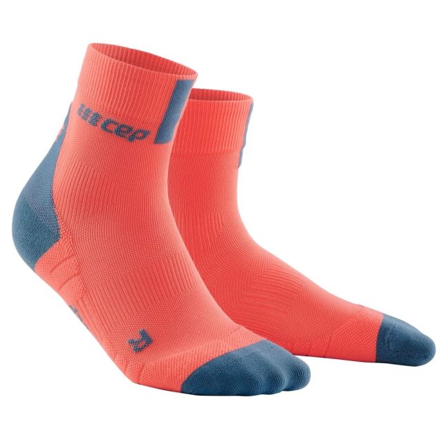 CEP - sosete scurte de compresie 16cm, pentru barbati Short Socks 3.0 - portocaliu coral gri inchis