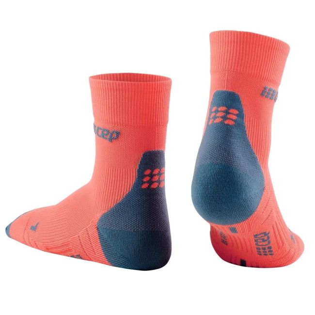 CEP - sosete scurte de compresie 16cm, pentru barbati Short Socks 3.0 - portocaliu coral gri inchis