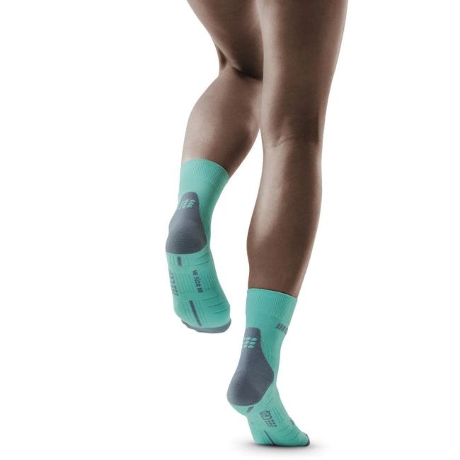 CEP - sosete scurte de compresie 16cm, pentru femei Short Socks 3.0 - verde gheta gri