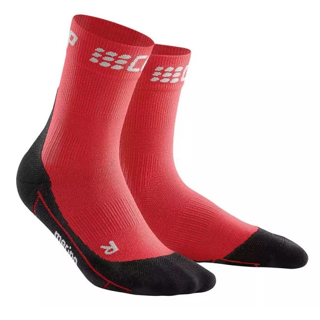CEP - sosete scurte vreme rece sau iarna 18cm pentru barbati Winter Short Socks - rosu negru