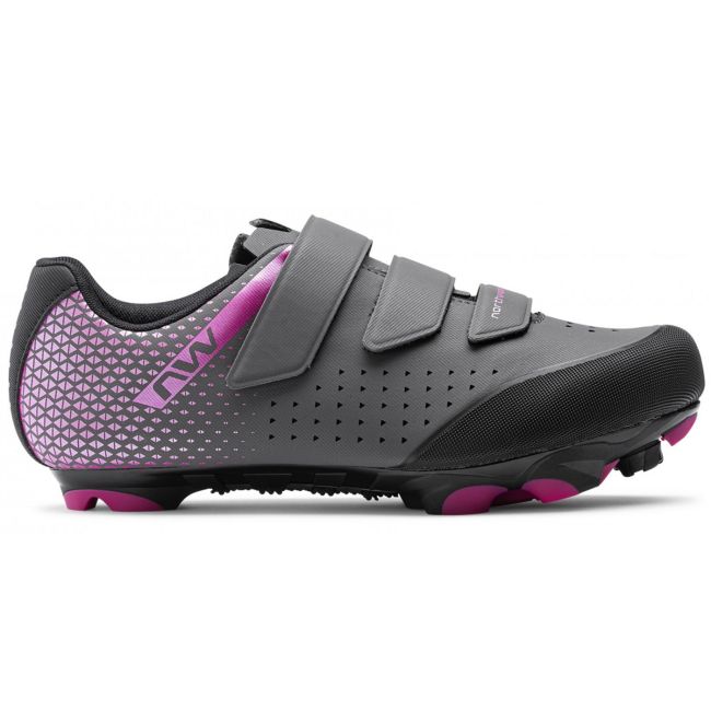 Northwave - pantofi pentru ciclism MTB XC pentru femei Origin 2 Wmn - gri metalic roz fucsia