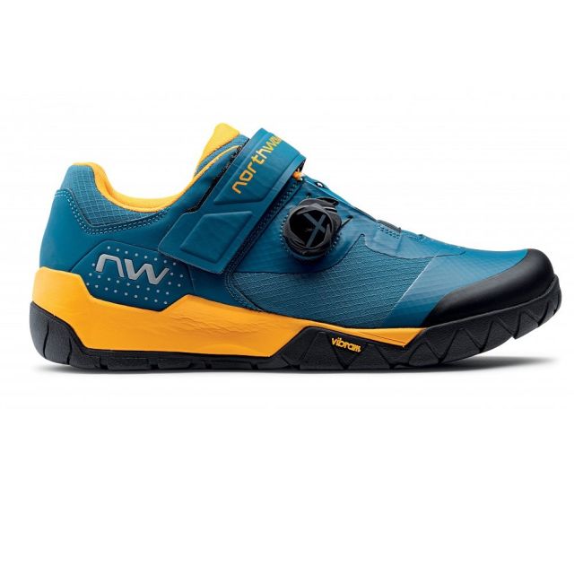 Northwave Overland Plus - pantofi pentru ciclism MTB All Terrain Mountain - albastru galben negru