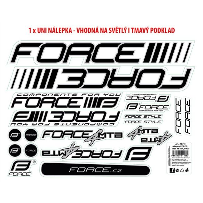 Autocolante cadru MTB logo Force 37x27 cm