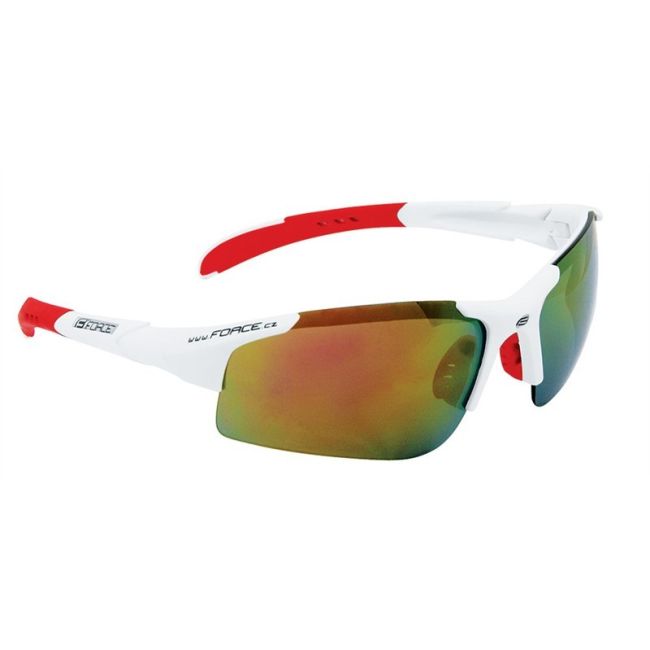 Ochelari Force Sport albi cu lentila rosie