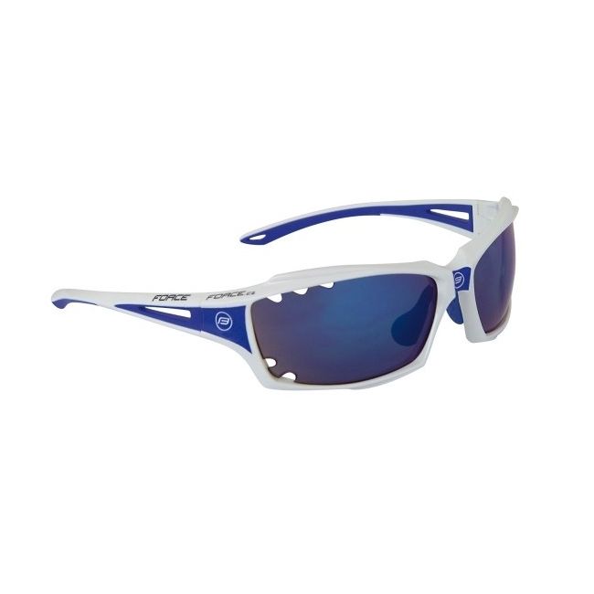 Ochelari Force Vision albi lentila albastra