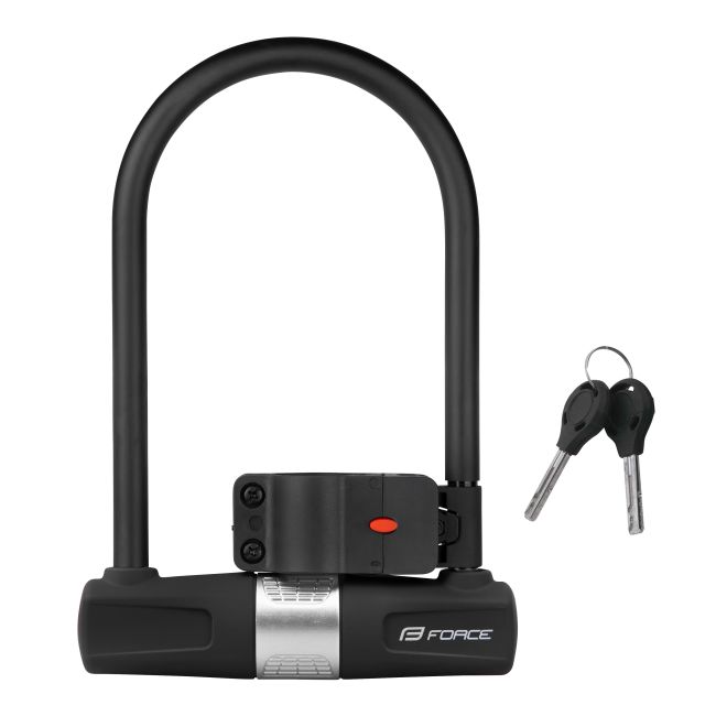 Lacat U-lock FORCE Cu suport de prindere 11.5x18.9cm Negru