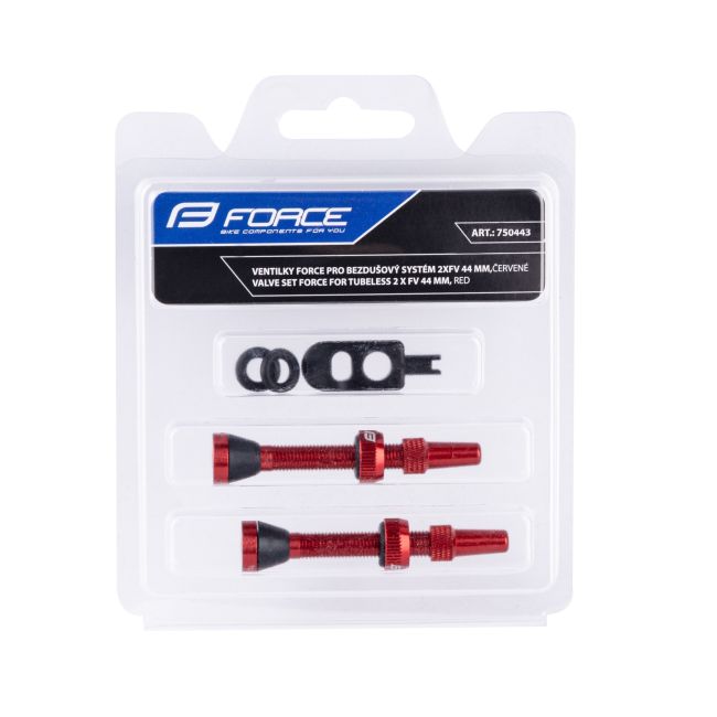 Set Valve Tubeless Force 2xFv 44mm Rosii