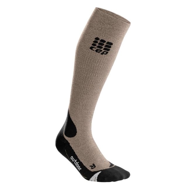 CEP - Sosete lungi sport pentru barbati Merino PRO+ outdoor men socks - maro deschis nisip negru