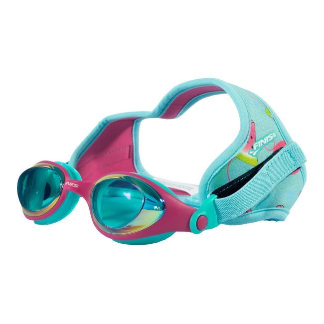 Finis - ochelari inot pentru copii DragonFlys - albastru verde pepene roz cu lentile oglinda