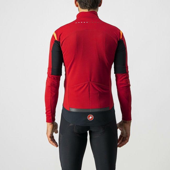 Castelli - Jacheta ciclism vreme rece 2 in 1 cu maneci detasabile, Perfetto Ros Convertible - rosu portocaliu