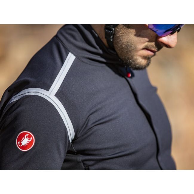 Castelli - Jacheta ciclism vreme rece 2 in 1 cu maneci detasabile, Perfetto Ros Convertible - rosu portocaliu